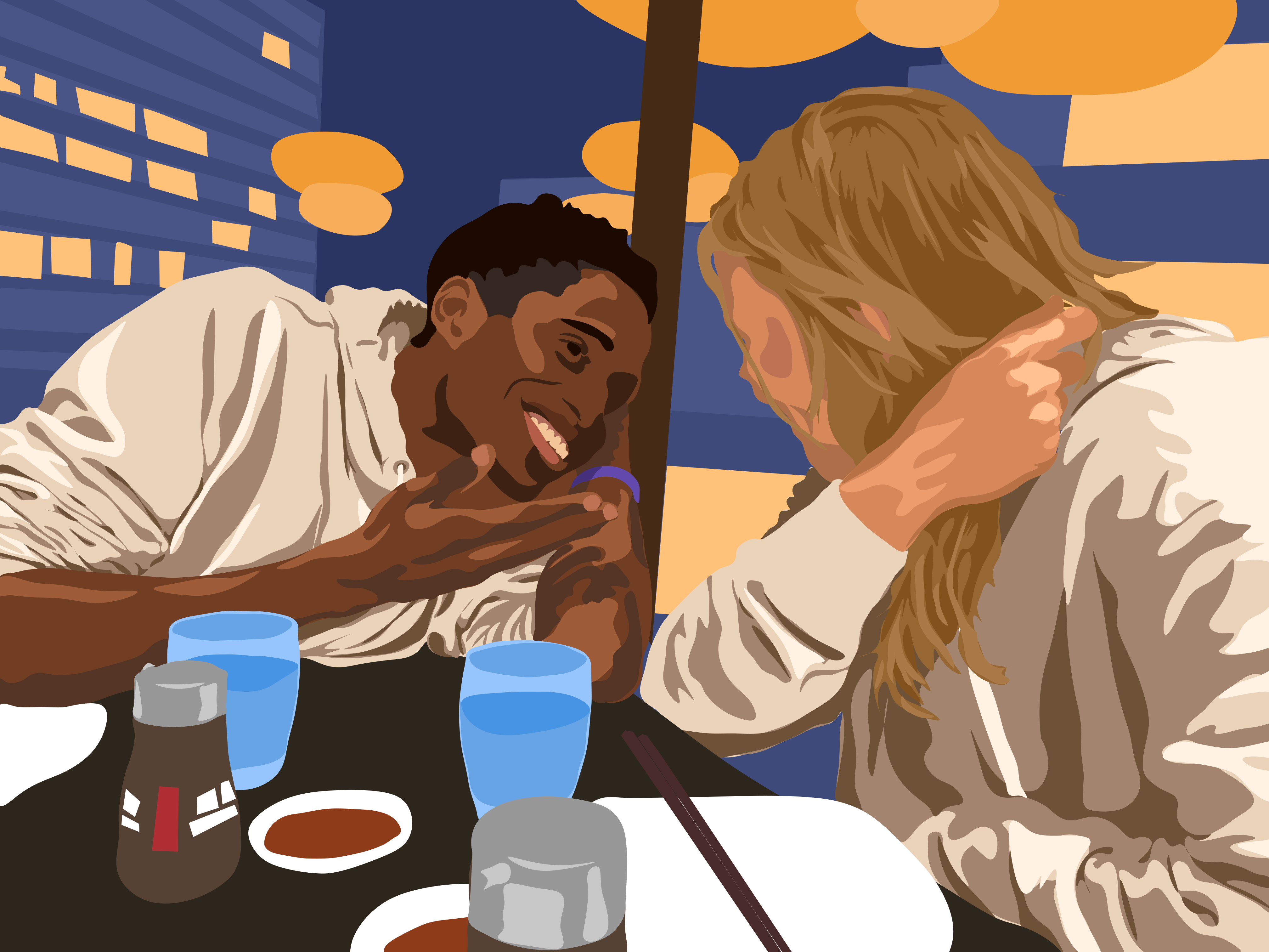 a couple at dinner